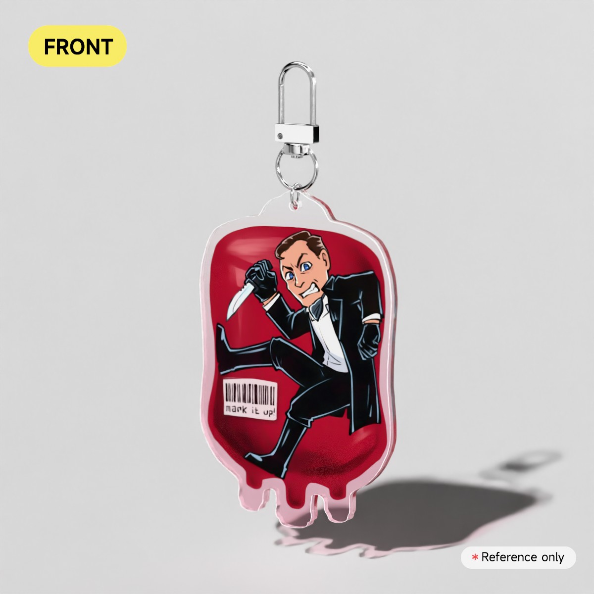 Luigi Largo Bloodbag Colored Edge Acrylic Keychain