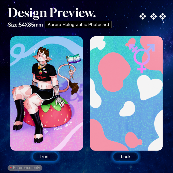 Micha Trans cow [OC Pride ] -  Aurora Holographic Photocard