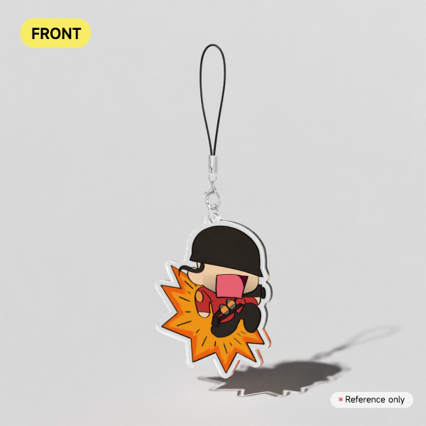 TF2 SOLDIER Double-Sided RED/BLU Keychain