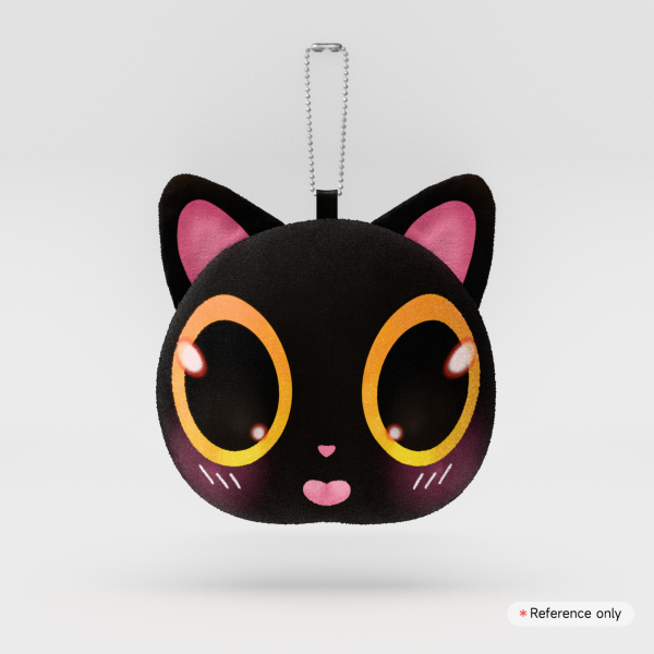 Void kitty Mochi Face Plush Keychain