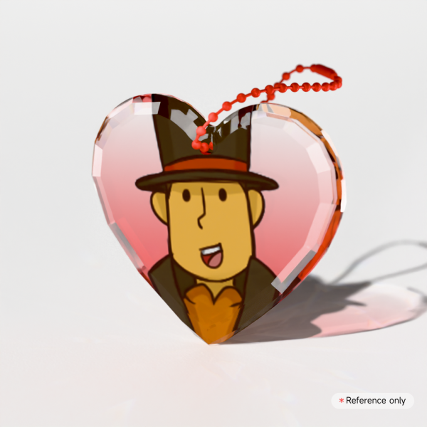 Professor Layton Heart Gemstone Keychain
