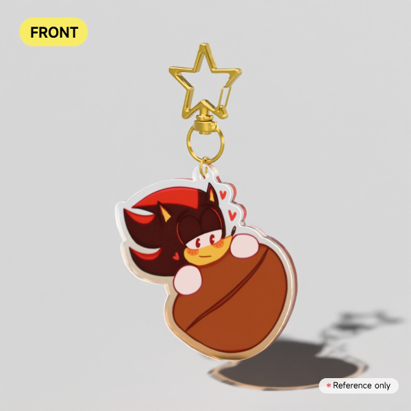 [SONIC THE HEDGEHOG] [PYROBOXES] Shadow w/ Coffee Bean Acrylic Keychain