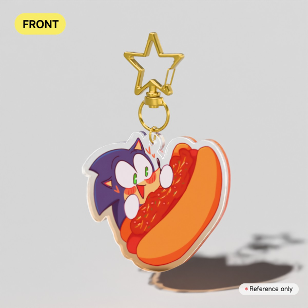 [SONIC THE HEDGEHOG] [PYROBOXES] Sonic w/ Chili Dog Acrylic Keychain
