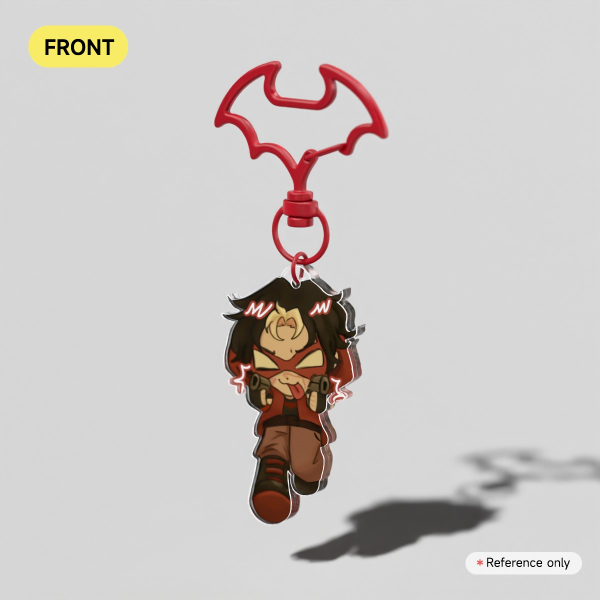 Red Hood full bleed keychain | flinging guns!