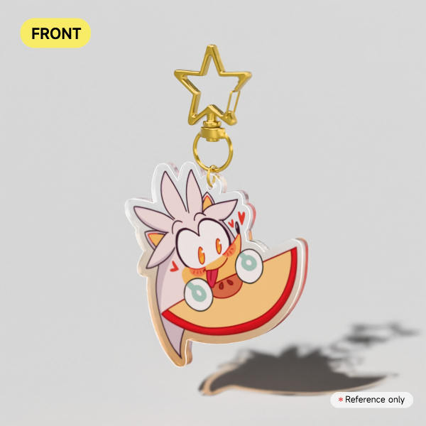 [SONIC THE HEDGEHOG] [PYROBOXES] Silver w/ Apple Slice Acrylic Keychain