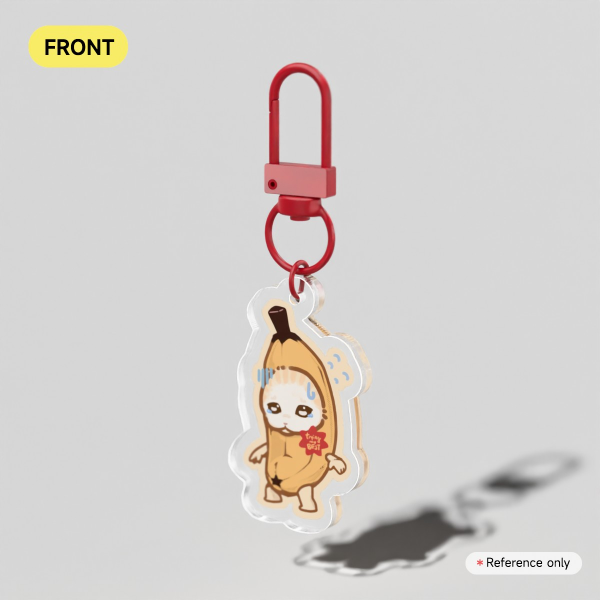 Banana Cat Acrylic Keychain - TRYING MY BEST