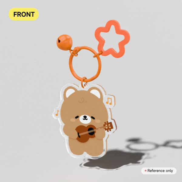 Bear Ukulele Clear Acrylic Keychains
