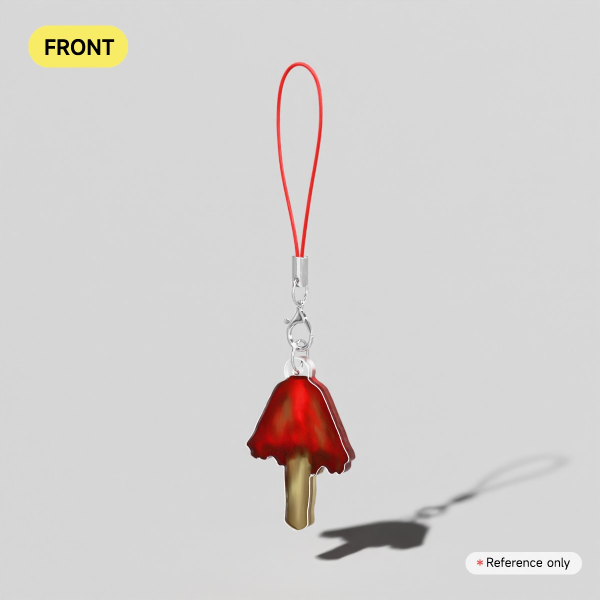 Red mushroom phone charm