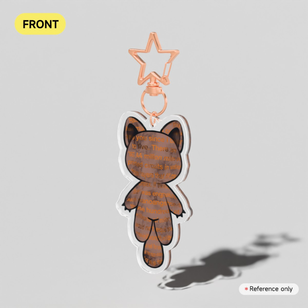 AM Cat Clear Acrylic Keychains