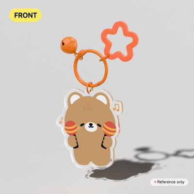 Bear Maracas Clear Acrylic Keychains