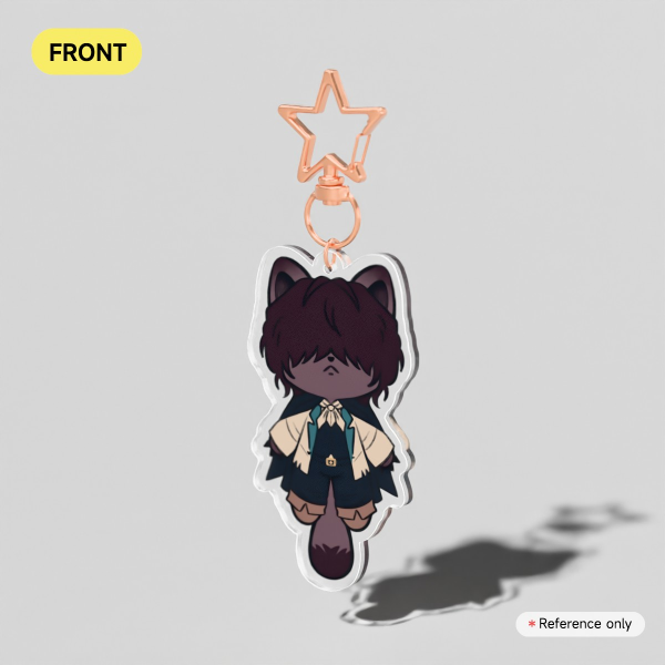 Poe Cat Clear Acrylic Keychains