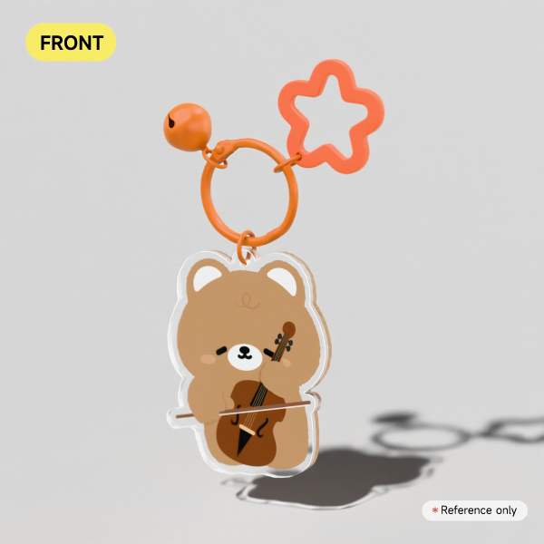 Bear Cello Clear Acrylic Keychains