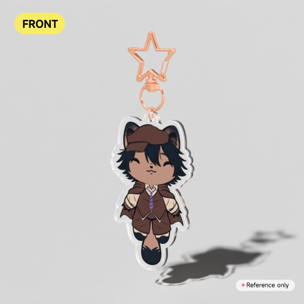 Ranpo Cat Clear Acrylic Keychains