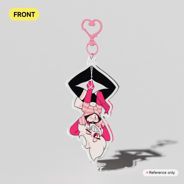 Chibi Angel Dust Clear Acrylic Keychain