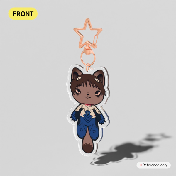 Shinji Cat Clear Acrylic Keychains