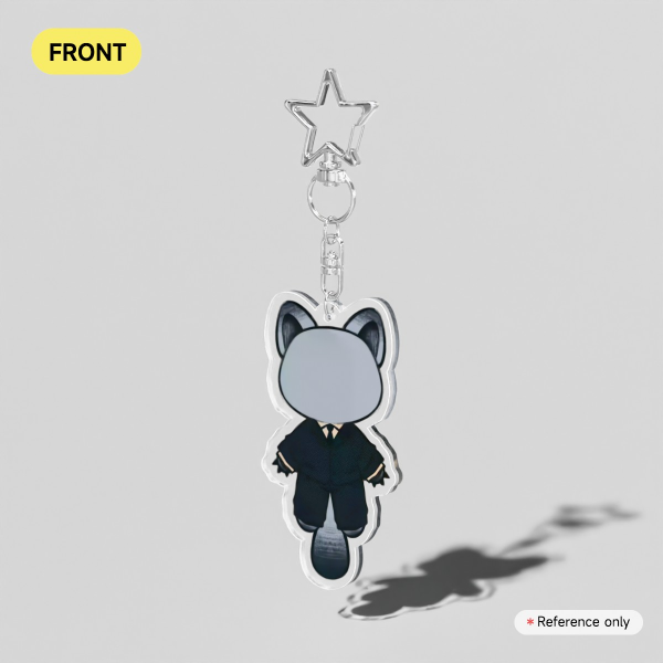 Slenderman Cat Clear Acrylic Keychains