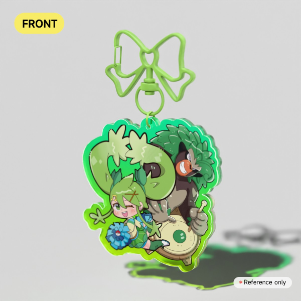 pokemon miku x rillaboom translucent keychain