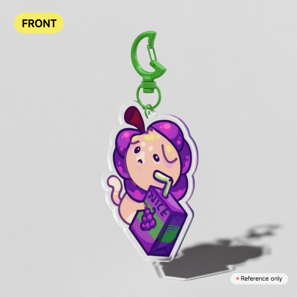 Grape-Juice Cat! Acrylic Keychain