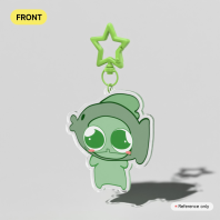 Green Silly Keychain |White and Gray|