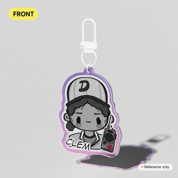 Clementine Telltale Walking Dead Colored Edge Acrylic Keychain