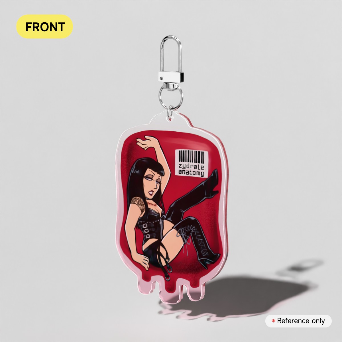 Amber Sweet Bloodbag Colored Edge Acrylic Keychain