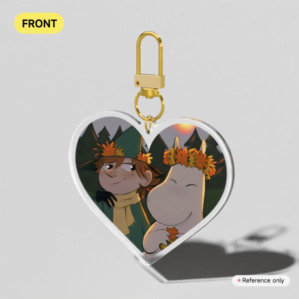 Snufkin and Moomin // Heart shaped Keychain