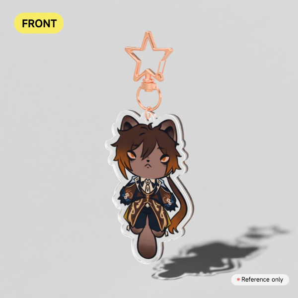 Zhongli Cat Clear Acrylic Keychains