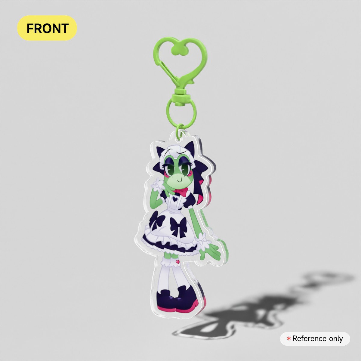 Maid Ribbit Clear Acrylic Keychain