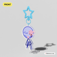 Blue Flower Keychain |White and Gray|