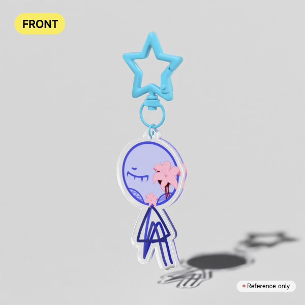 Blue Flower Keychain |White and Gray|
