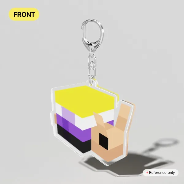2.5 Inch Nonbinary Pride Snail Acrylic Keychain