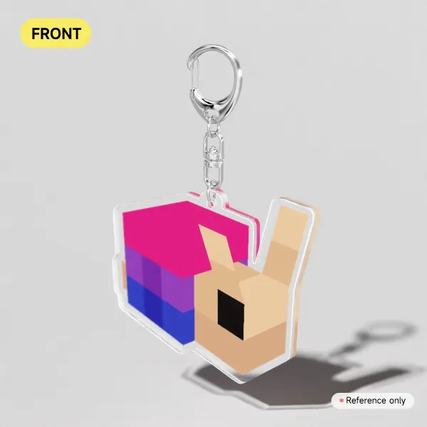 2.5 Inch Bisexual Pride Snail Acrylic Keychain