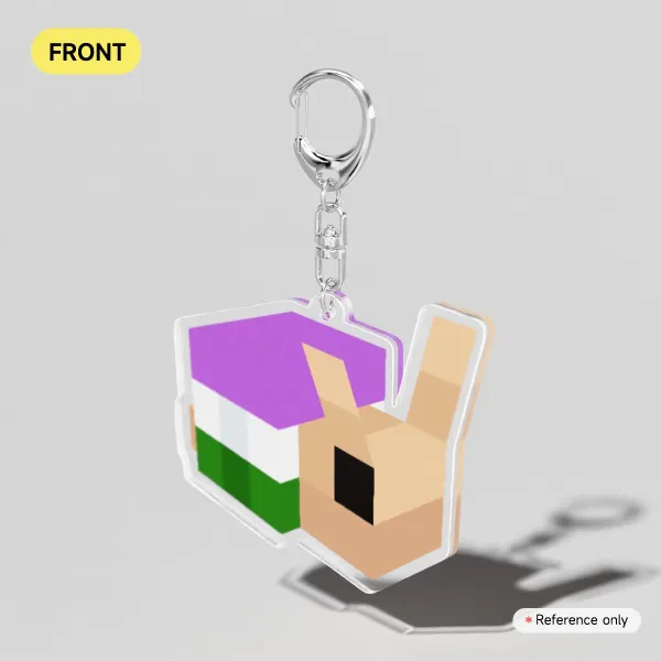 2.5 Inch Genderqueer Pride Snail Acrylic Keychain