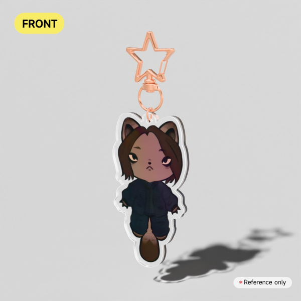 Yoon Ji-Woo Cat Clear Acrylic Keychains