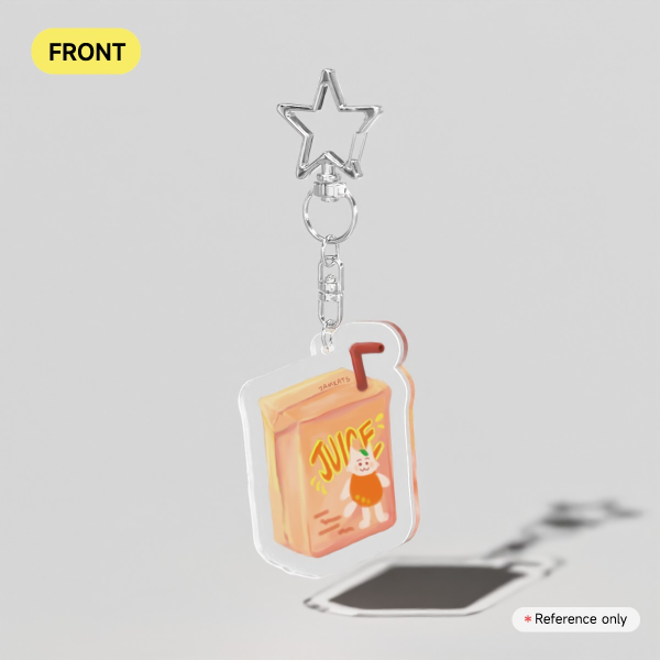 Orange Juice Cat Keychain