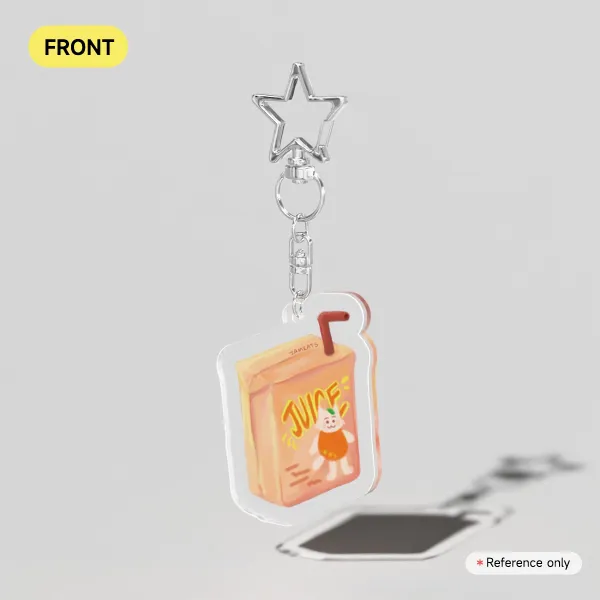 Orange Juice Cat Keychain