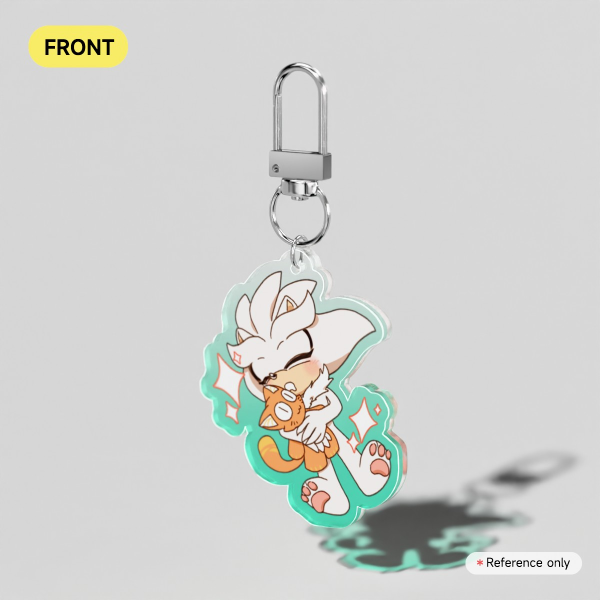 Mini Silver Colored Edge Acrylic Keychains