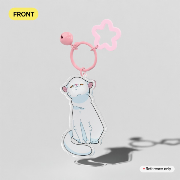 British Shorthair White Solid Coat Keychain