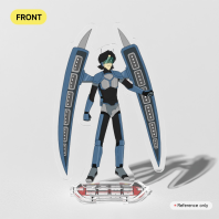 Bike Helmet Hero: Legends - Emerlectron (c. 1999) - Clear Acrylic Standee