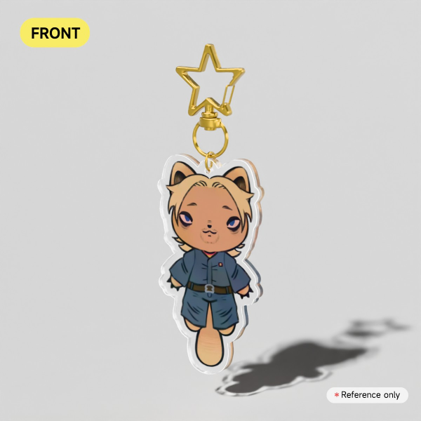 Curly Cat Clear Acrylic Keychains