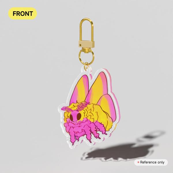 Rosy Maple Moth Acrylic Keychain