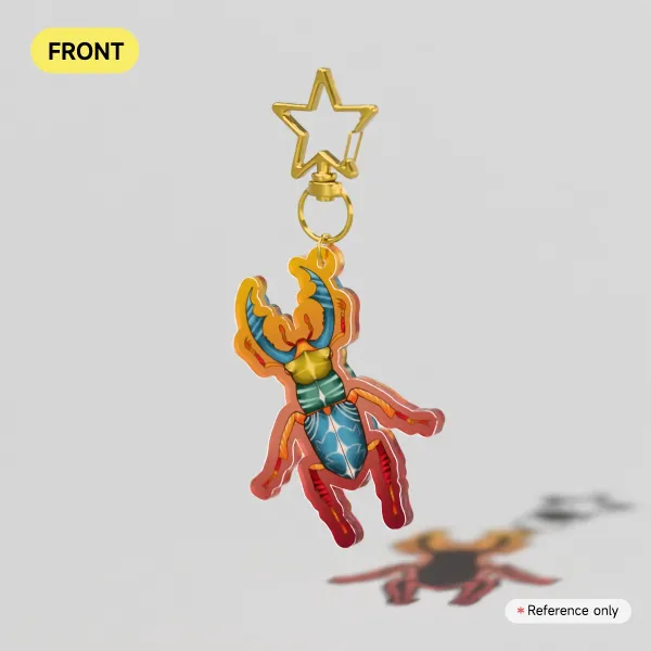 Funky Coloured Beetle Keychain
