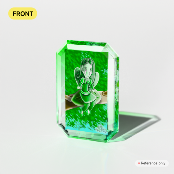 Fairy Sitting Broken Glass Gemstone Acrylic Blocks