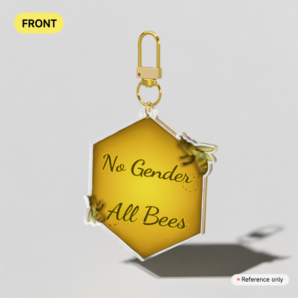 No gender all bees - honey bee Keychain