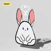 Onigiri Animals White Rabbit Keychain