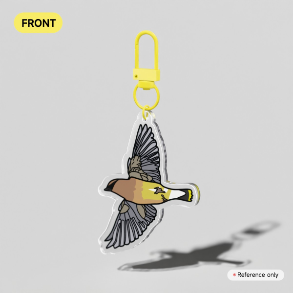 Cedar Waxwing Keychain