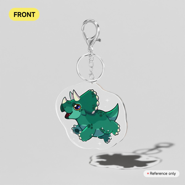 L Triceratops/Skeleton Keychain