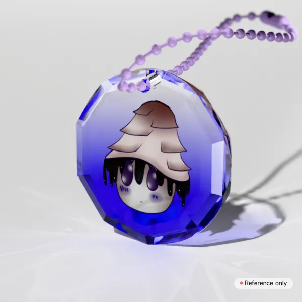 Ink Cap Mushroom - Gemstone Keychain