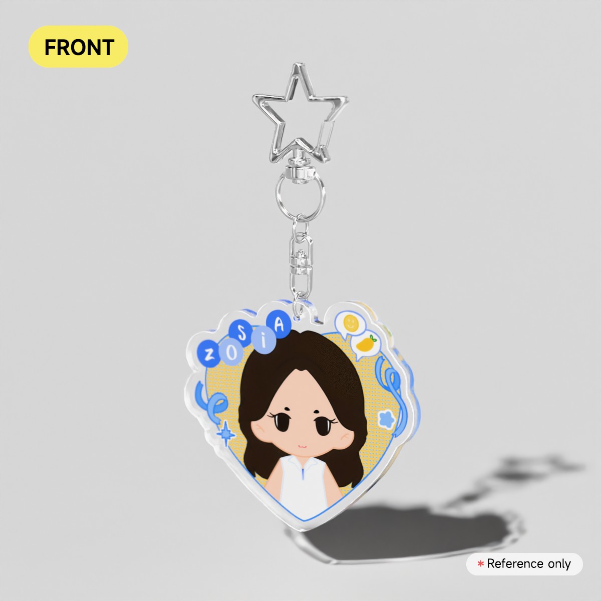 heart croquet zosia clear acrylic keychains