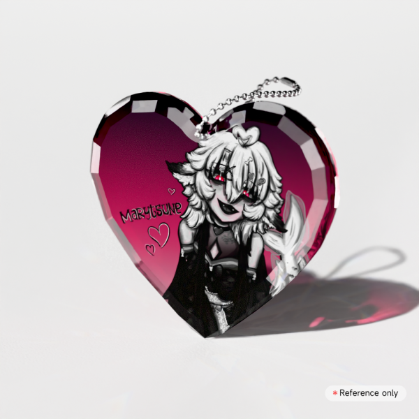 Marytsune's Gem-Heart - Gemstone Thick Acrylic Block Keychain
